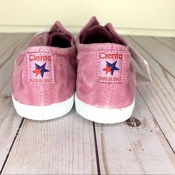 Cienta Kids Slip-On Canvas Sneaker ‘Distressed Pink’ Laceless Ecological Fabric - Picture 3 of 13